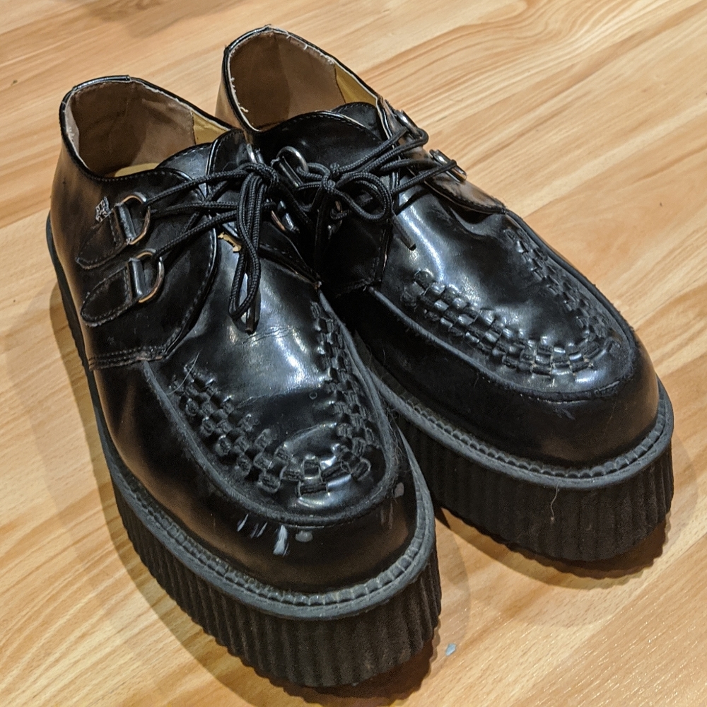 TUK goth punk vegan leather creepers platforms